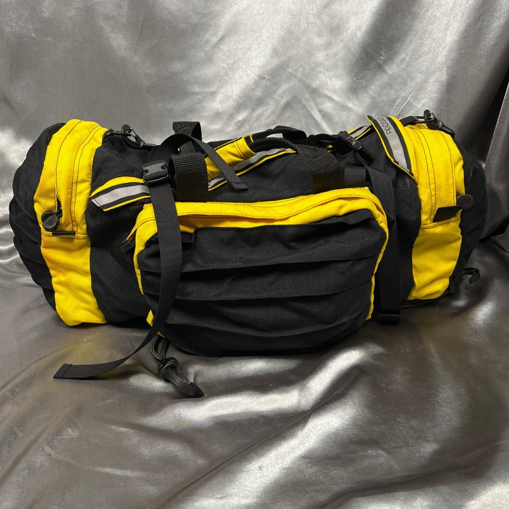 Roadgear‎ Jumbo Sport Tail Bag Black Yellow Motorcycle Luggage USA Made Vintage